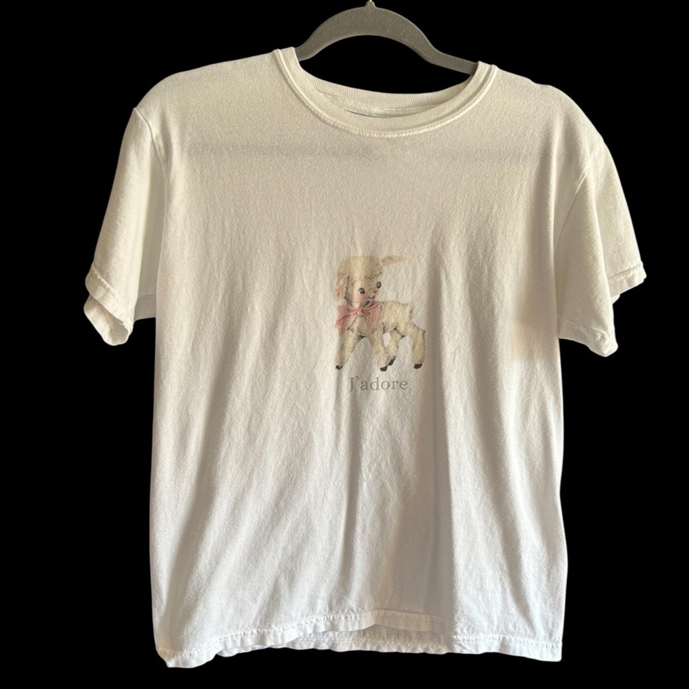 COMFORT COLORS Coquette Girl J’Adore Little Lamb Tee‎ M